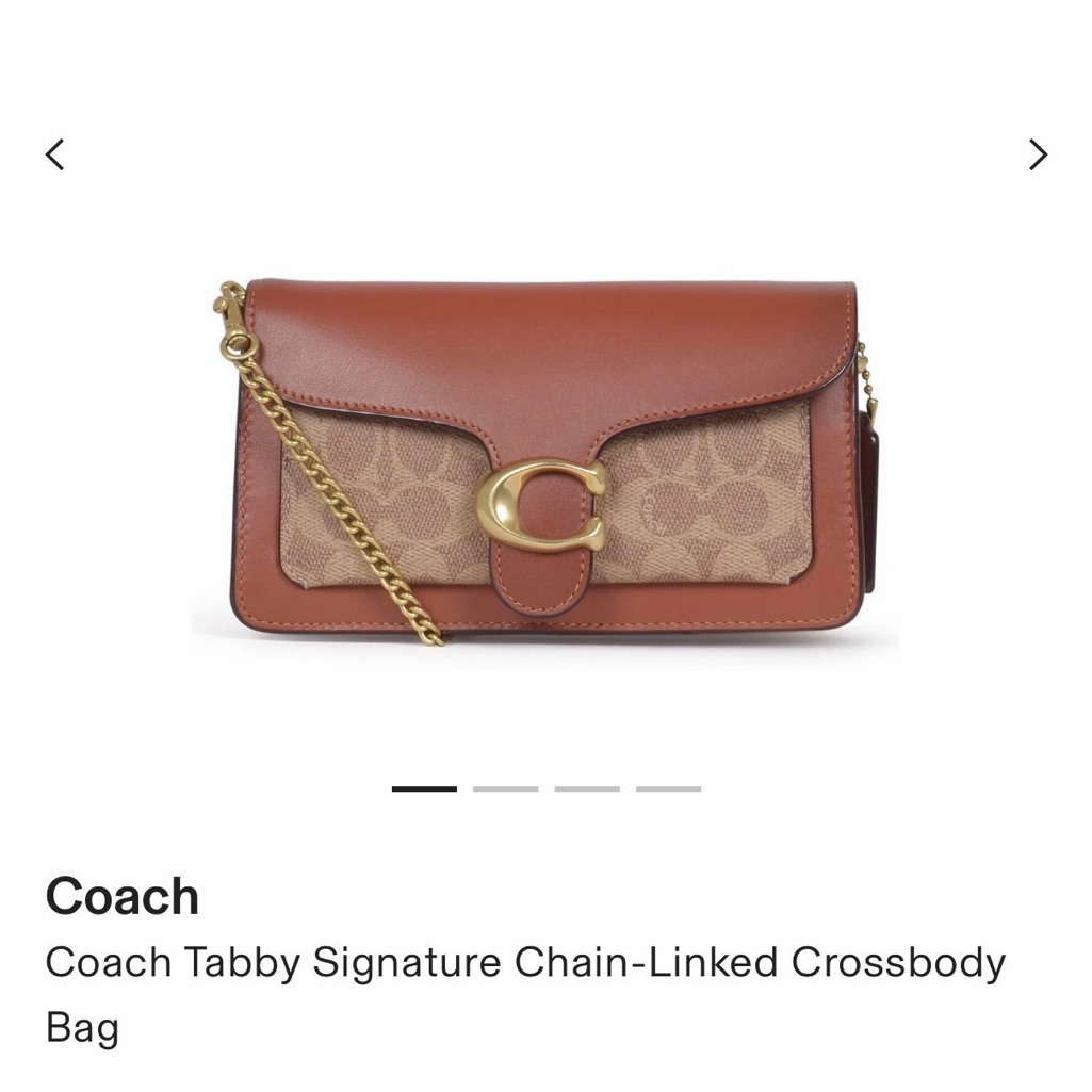 Coach Tabby Signature Crossbody In Saddle Brown And Canvas